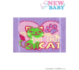 Bavlnené pančucháčky New Baby s ABS fialové my cat