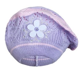Pletená čiapočka-baret New Baby fialová