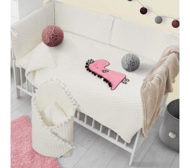 2-dielne posteľné obliečky Belisima Dino 3D 100/135 smotanovo-ružové